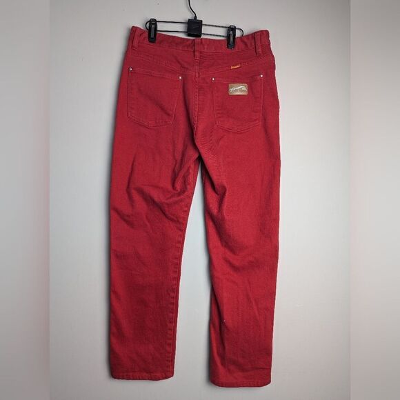 women's wrangler Red stretch straight leg 9/10 - Picture 8 of 10